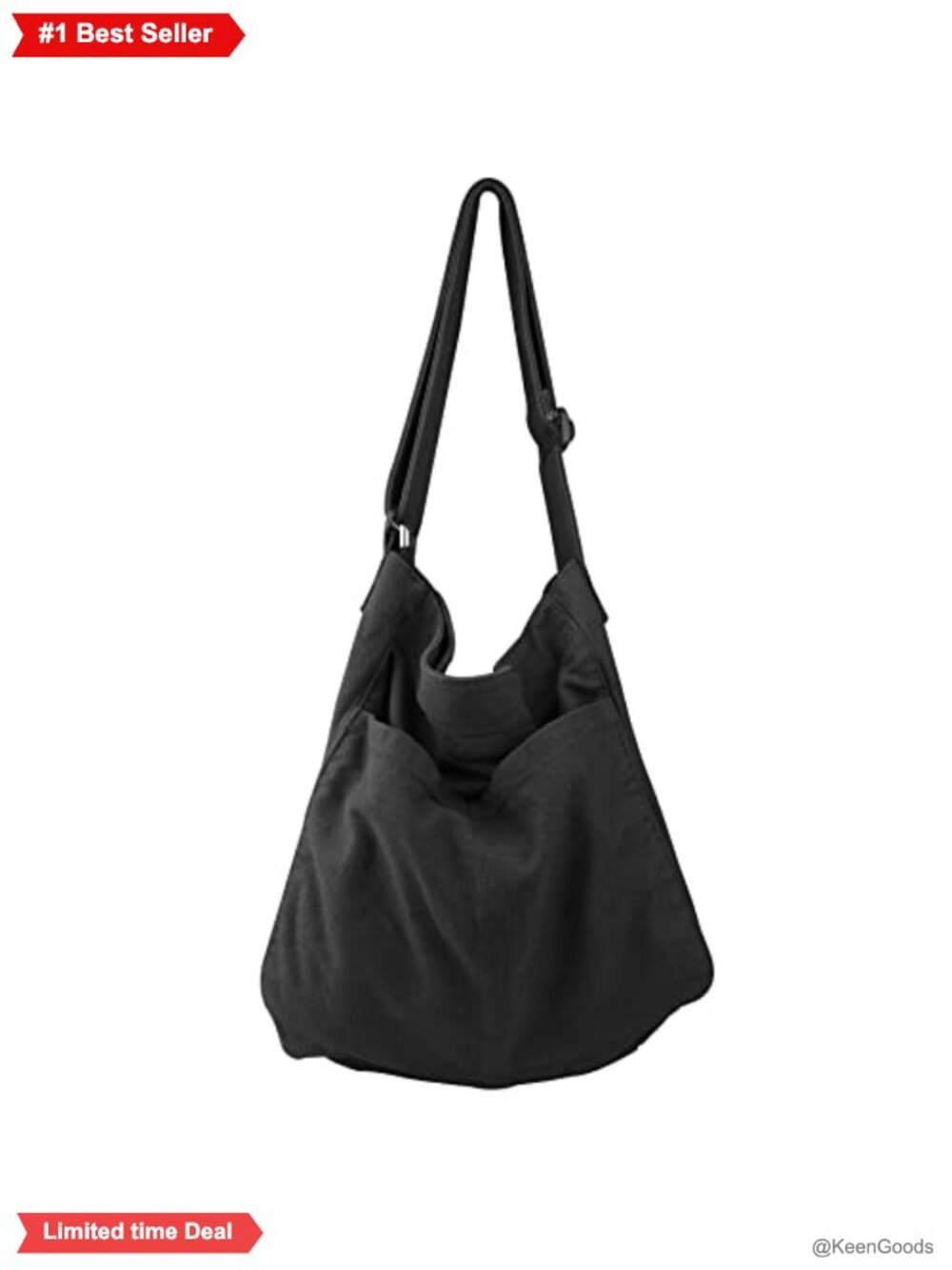 Canvas Hobo Crossbody Shoulder Tote Bag Multi-Pocket Casual Messenger Travel